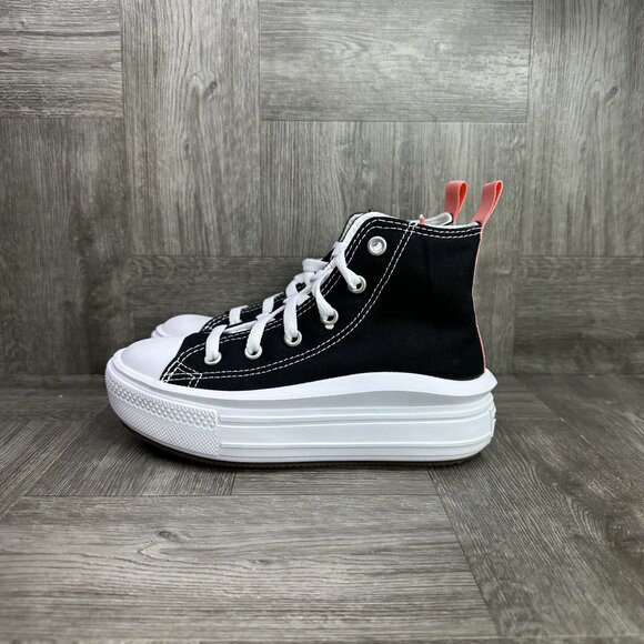 Converse Move Hi Kids size 13 Black White Platform Shoes - Picture 2 of 8